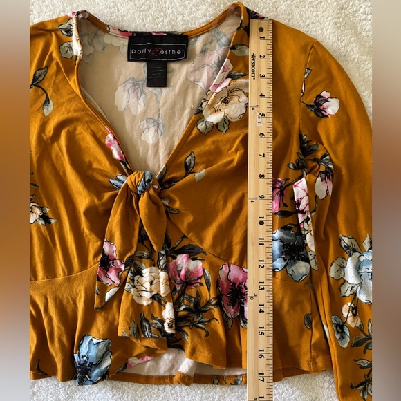 Polly Esther long Sleeve Cropped Women’s Blouse Size XL - Picture 3 of 8